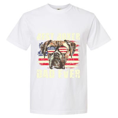 Best Boxer Dad Ever USA Flag American Dog Animal Lover Garment-Dyed Heavyweight T-Shirt