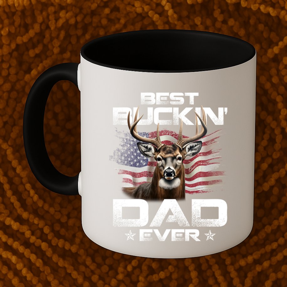 Best Buckin Dad Ever Usa Flag Deer Hunting FatherS Day Great Gift Mug