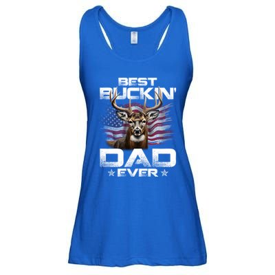 Best Buckin Dad Ever Usa Flag Deer Hunting FatherS Day Great Gift Ladies Essential Flowy Tank