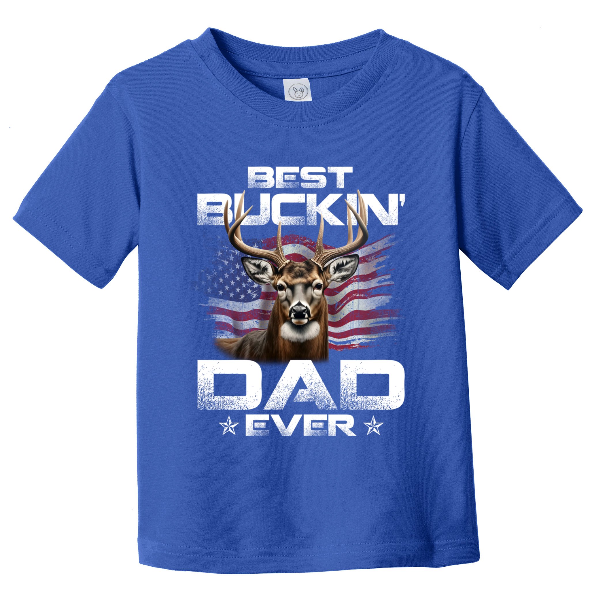 Best Buckin Dad Ever Usa Flag Deer Hunting FatherS Day Great Gift Toddler T-Shirt