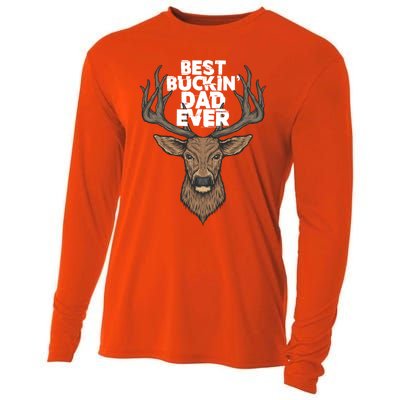 Best Buckin Dad Ever Buck And Deer Hunting FatherS Day Gift Cooling Performance Long Sleeve Crew