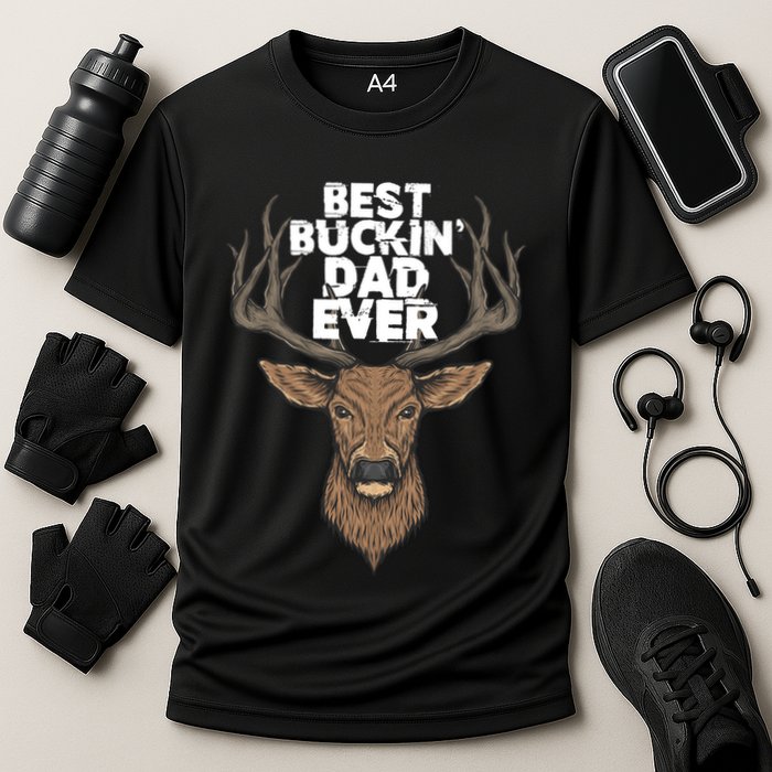 Best Buckin Dad Ever Buck And Deer Hunting FatherS Day Gift Cooling Performance Crew T-Shirt