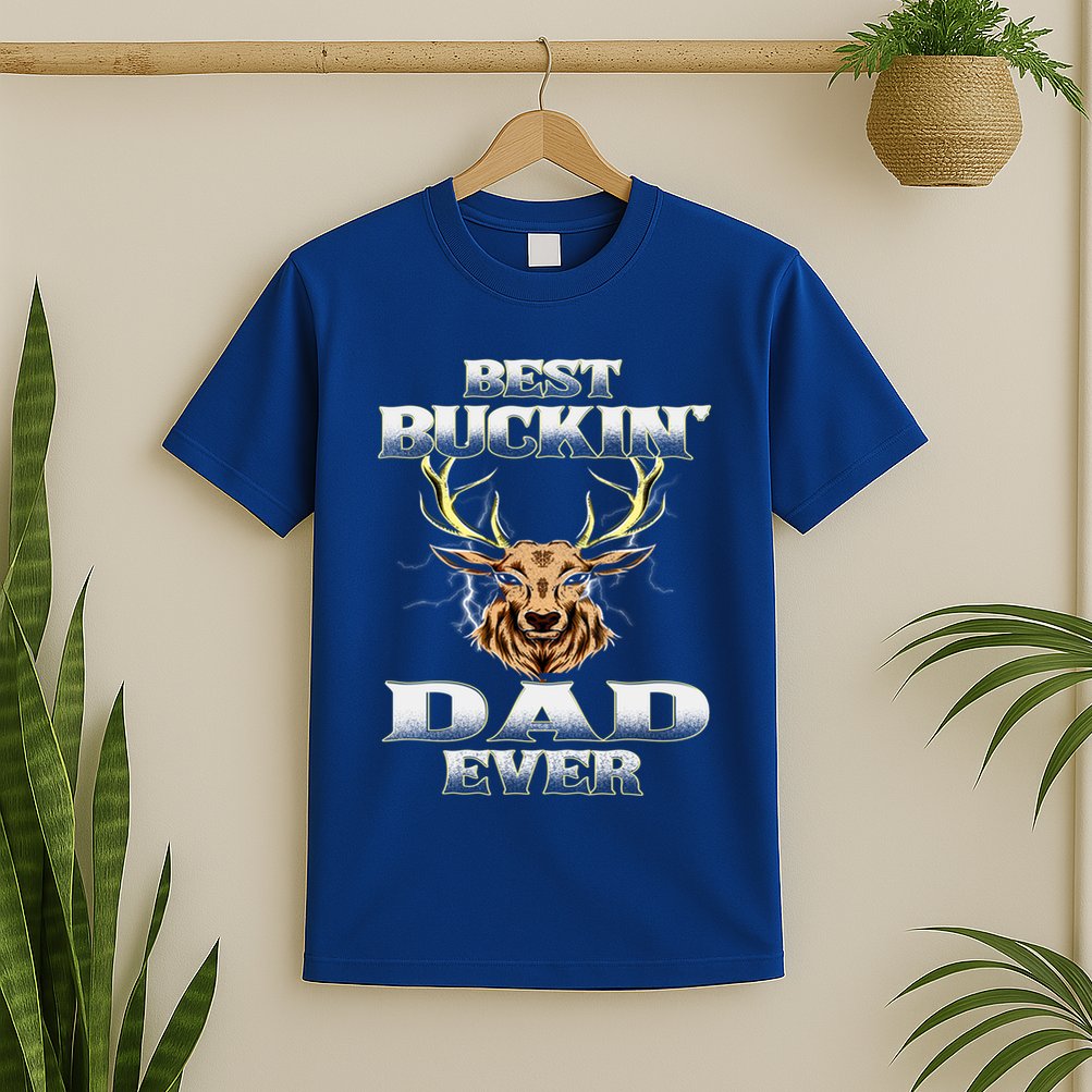 Best Buckin Dad Ever Deer Hunting Bucking Father Grandpa Gift T-Shirt