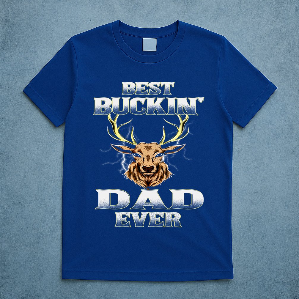 Best Buckin Dad Ever Deer Hunting Bucking Father Grandpa Gift T-Shirt