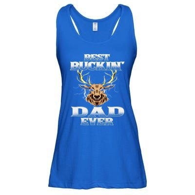 Best Buckin Dad Ever Deer Hunting Bucking Father Grandpa Gift Ladies Essential Flowy Tank
