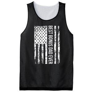 Best Bonus Dad Ever American USA Flag Fathers Day Gift Dad Mesh Reversible Basketball Jersey Tank