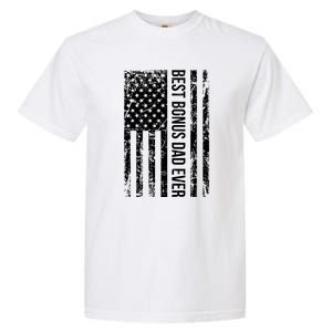 Best Bonus Dad Ever American USA Flag Fathers Day Gift Dad Garment-Dyed Heavyweight T-Shirt