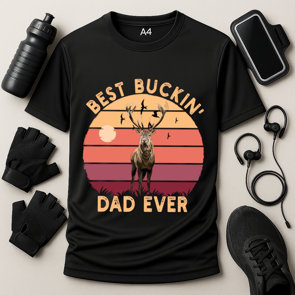 Best Buckin Dad Ever FatherS Day Deer Hunters Hunting Cool Gift Cooling Performance Crew T-Shirt