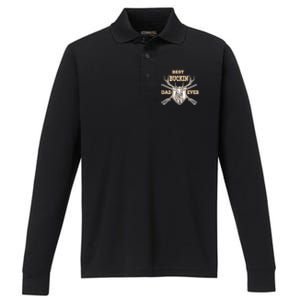 Best Buckin Dad Ever Funny Hunting Father Gift Performance Long Sleeve Polo