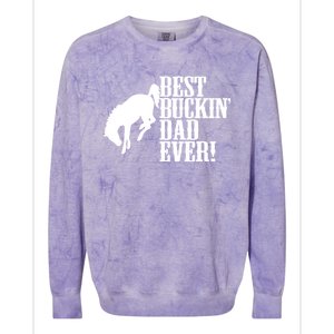 Best Buckin Dad Ever Funny For Horse Lovers Funny Gift Colorblast Crewneck Sweatshirt