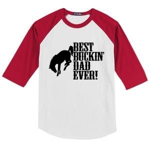 Best Buckin Dad Ever Funny For Horse Lovers Funny Gift Kids Colorblock Raglan Jersey