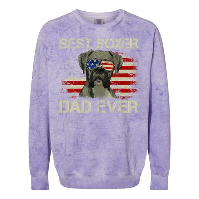 Best Boxer Dad Ever Dog Lover American Colorblast Crewneck Sweatshirt