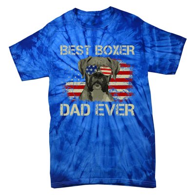 Best Boxer Dad Ever Dog Lover American Tie-Dye T-Shirt