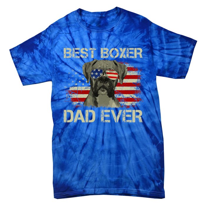 Best Boxer Dad Ever Dog Lover American Tie-Dye T-Shirt