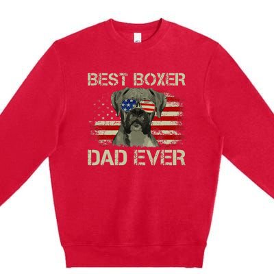 Best Boxer Dad Ever Dog Lover American Premium Crewneck Sweatshirt