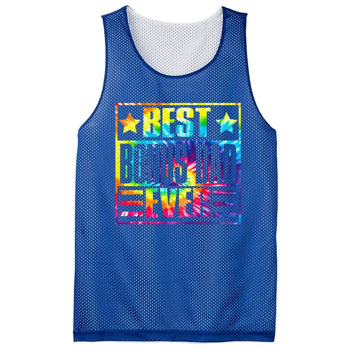 Best Bonus Dad Ever Vintage Tie Dye Fathers Day Mesh Reversible Basketball Jersey Tank