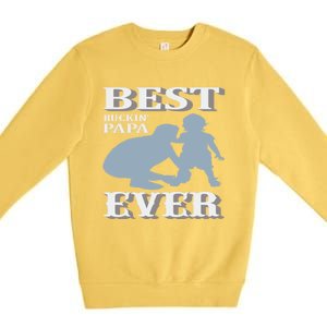 Best Buckin Dad Ever Cool Gift Premium Crewneck Sweatshirt