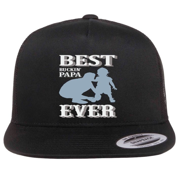 Best Buckin Dad Ever Cool Gift Flat Bill Trucker Hat