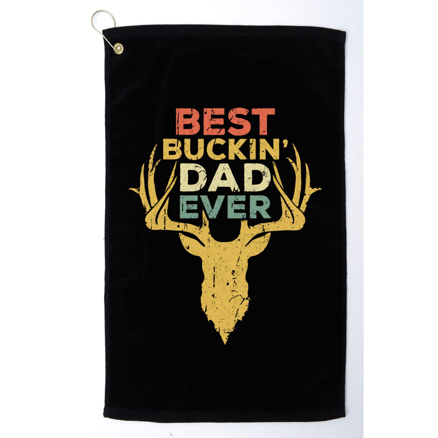 Best Buckin Dad Ever Funny Gift Deer Hunters Gift Golf Towel