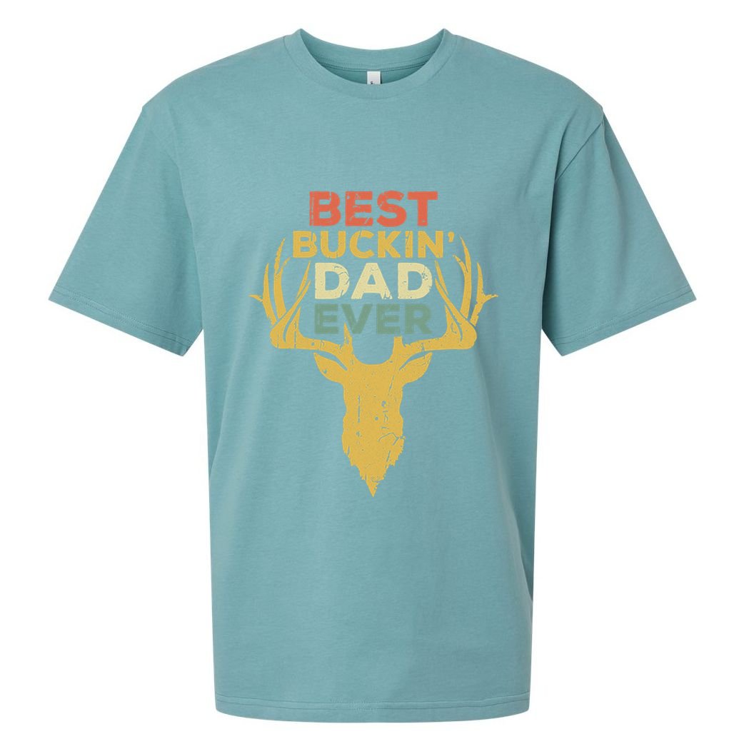 Best Buckin Dad Ever Funny Gift Deer Hunters Gift Sueded Cloud Jersey T-Shirt