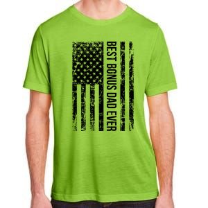 Best Bonus Dad Ever For Stepdad American Flag Dad Funny Gift Adult ChromaSoft Performance T-Shirt