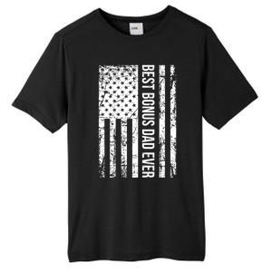 Best Bonus Dad Ever For Stepdad American Flag Dad Funny Gift Tall Fusion ChromaSoft Performance T-Shirt