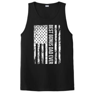 Best Bonus Dad Ever For Stepdad American Flag Dad Funny Gift PosiCharge Competitor Tank