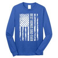 Best Bonus Dad Ever For Stepdad American Flag Dad Funny Gift Long Sleeve Shirt