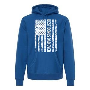 Best Bonus Dad Ever For Stepdad American Flag Dad Funny Gift Premium Hoodie