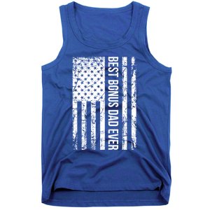 Best Bonus Dad Ever For Stepdad American Flag Dad Funny Gift Tank Top