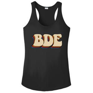 BDE Big Dick Energy Retro Style Ladies PosiCharge Competitor Racerback Tank