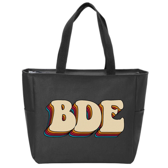 BDE Big Dick Energy Retro Style Zip Tote Bag