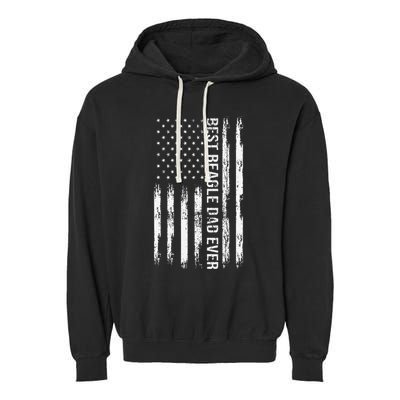 Best Beagle Dad Everdog Lover American Flag Patriotic Garment-Dyed Fleece Hoodie