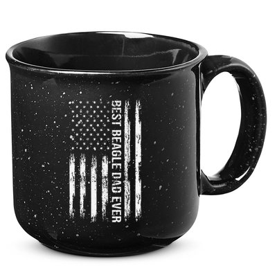 Best Beagle Dad Everdog Lover American Flag Patriotic 15oz Campfire Ceramic Mug