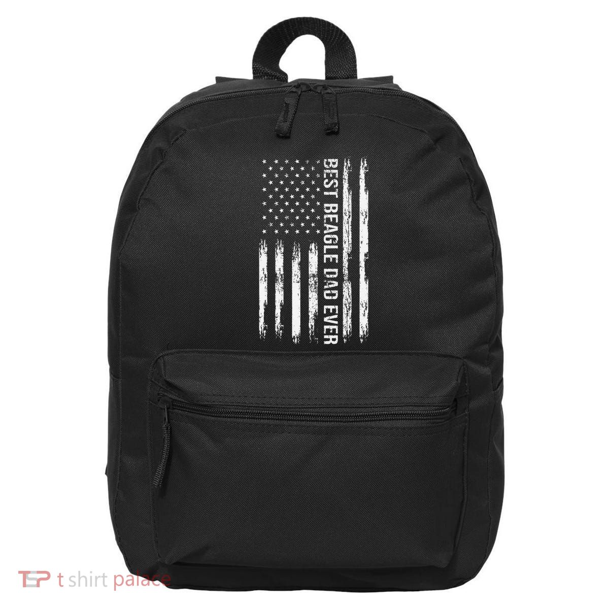 Best Beagle Dad Everdog Lover American Flag Patriotic 16 in Basic Backpack