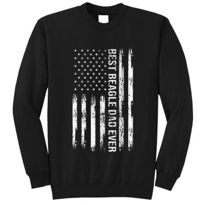 Best Beagle Dad Everdog Lover American Flag Patriotic Tall Sweatshirt