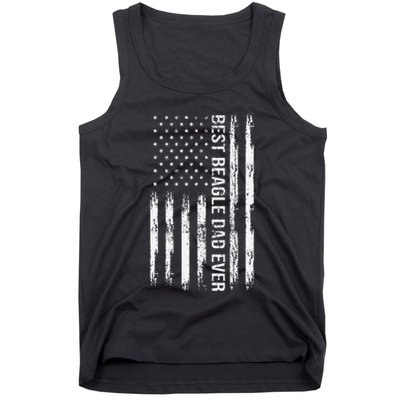 Best Beagle Dad Everdog Lover American Flag Patriotic Tank Top