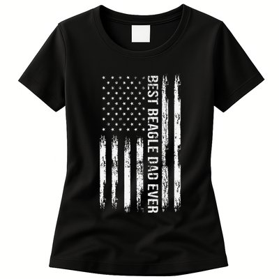 Best Beagle Dad Everdog Lover American Flag Patriotic Womens T-Shirt