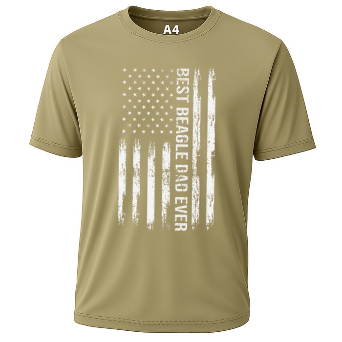 Best Beagle Dad Everdog Lover American Flag Patriotic Cooling Performance Crew T-Shirt