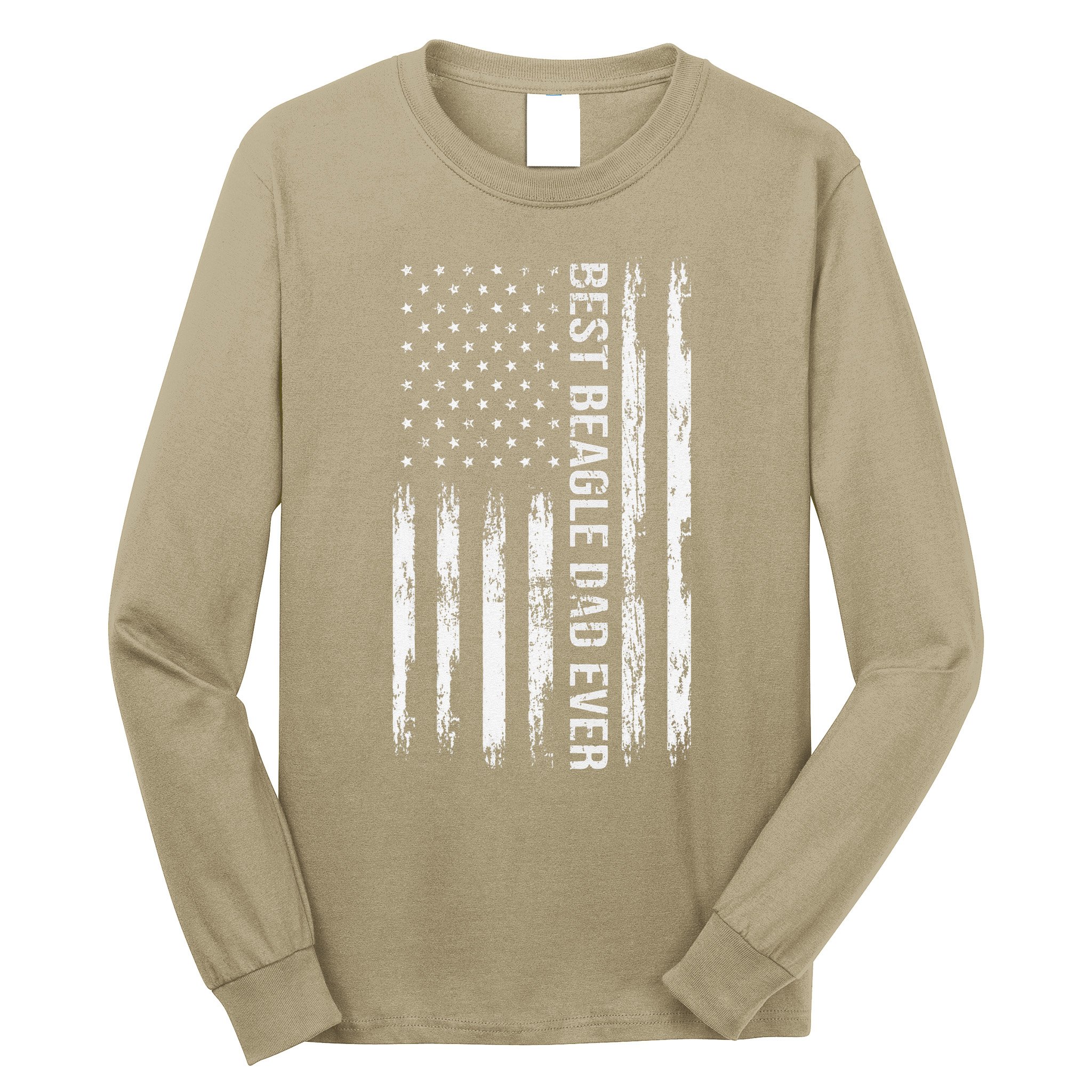 Best Beagle Dad Everdog Lover American Flag Patriotic Long Sleeve Shirt