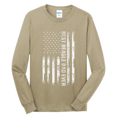 Best Beagle Dad Everdog Lover American Flag Patriotic Tall Long Sleeve T-Shirt