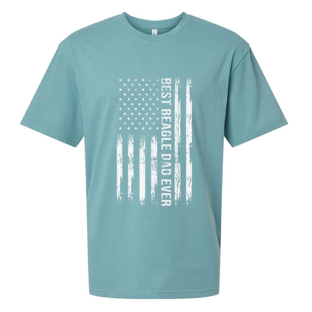 Best Beagle Dad Everdog Lover American Flag Patriotic Sueded Cloud Jersey T-Shirt