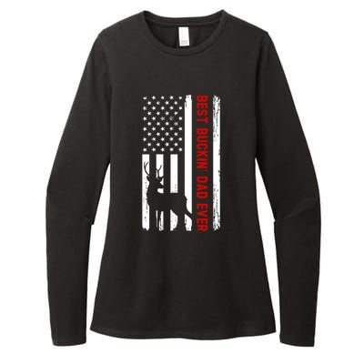 Best Bulking Dad Ever Deer American Flag Fathers Day Gift Womens CVC Long Sleeve Shirt