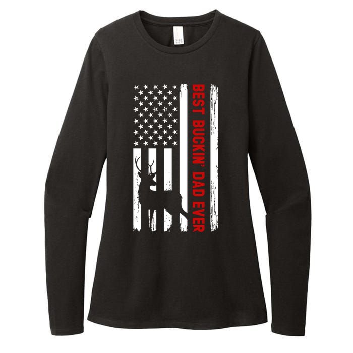 Best Bulking Dad Ever Deer American Flag Fathers Day Gift Womens CVC Long Sleeve Shirt