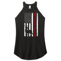 Best Bulking Dad Ever Deer American Flag Fathers Day Gift Women's Perfect Tri Rocker Tank