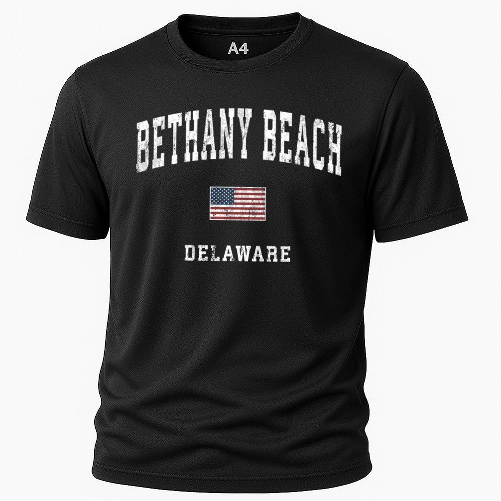 Bethany Beach Delaware De Vintage American Flag Sports Funny Gift Performance Shirt