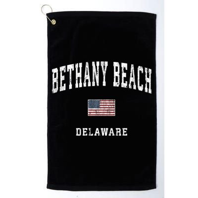 Bethany Beach Delaware De Vintage American Flag Sports Funny Gift Golf Towel