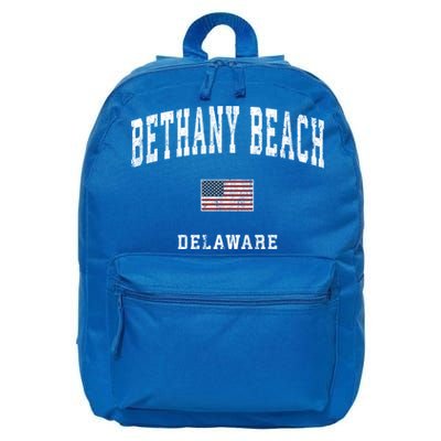 Bethany Beach Delaware De Vintage American Flag Sports Funny Gift 16 in Basic Backpack
