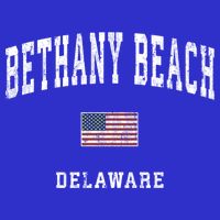 Bethany Beach Delaware De Vintage American Flag Sports Funny Gift Womens T-Shirt