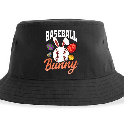 Baseball Bunny Design Easter Baseball Gift Sustainable Bucket Hat